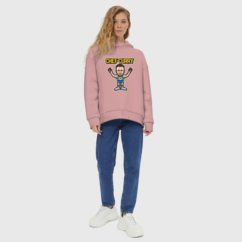 Женское худи Oversize хлопок Chef Curry, цвет пыльно-розовый - фото 6