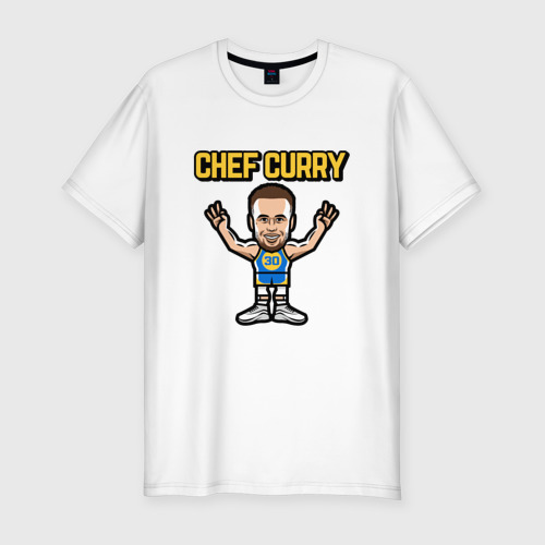 Мужская футболка хлопок Slim Chef Curry, цвет белый