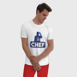 Мужская пижама с белой футболкой хлопок Curry - фото 2