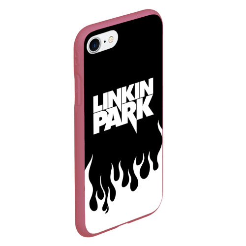 Чехол для iPhone 7/8 матовый Linkin Park, цвет малиновый - фото 3