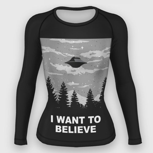 Женский рашгард 3D I want to believe, цвет 3D печать