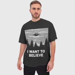 Мужская футболка oversize 3D I want to believe - фото 2