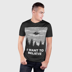 Мужская футболка 3D Slim I want to believe - фото 2