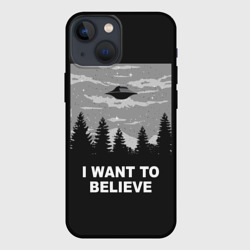 Чехол для iPhone 13 mini I want to believe