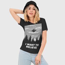 Женская футболка 3D Slim I want to believe - фото 2