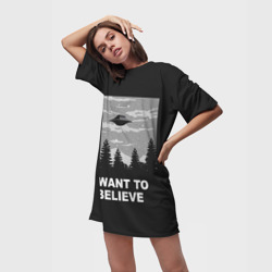 Платье-футболка 3D I want to believe - фото 2