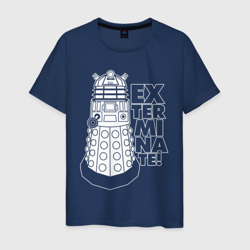 Мужская футболка из хлопка с принтом Доктор Кто, Далеки, вид спереди №1