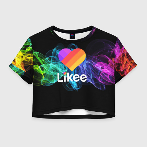 Женская футболка Crop-top 3D Likee Фото 01 Женская футболка Crop-top 3D Likee Фото 01