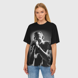 Женская футболка oversize 3D Chester Bennington Linkin Park - фото 2