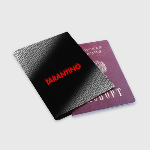 Обложка для паспорта матовая кожа КВЕНТИН ТАРАНТИНО., цвет черный - фото 3