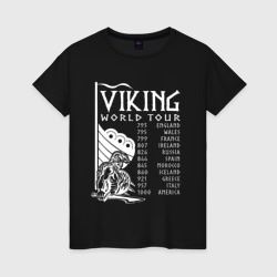 Женская футболка хлопок Viking world tour