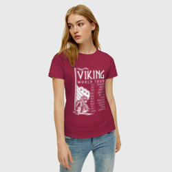 Женская футболка хлопок Viking world tour - фото 2