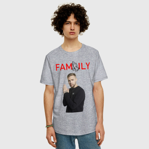 Мужская футболка хлопок Oversize Егор Крид - family, цвет меланж - фото 3