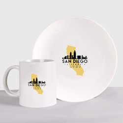 Набор: тарелка + кружка Сан-Диего Калифрния