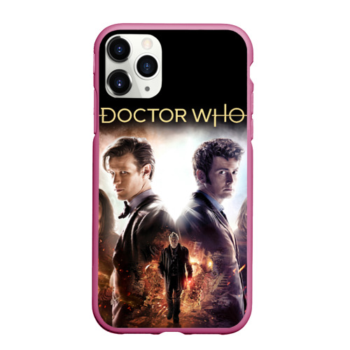 Чехол для iPhone 11 Pro матовый Доктор Кто, цвет малиновый