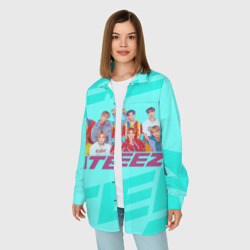 Женская рубашка oversize 3D Ateez - фото 2