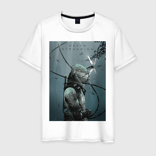 Мужская футболка из хлопка с принтом Death Stranding, вид спереди №1