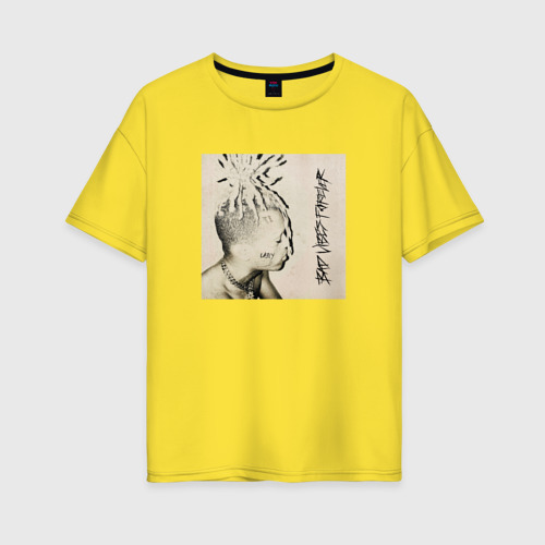 Женская футболка хлопок Oversize XXXTentacion bad vibes forever, цвет желтый