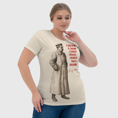 Женская футболка 3D с принтом Сталин, фото #4