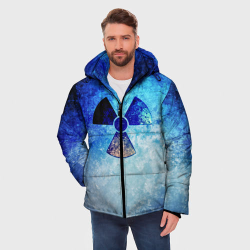 Мужская зимняя куртка 3D с принтом Stalker zone, фото на моделе #1