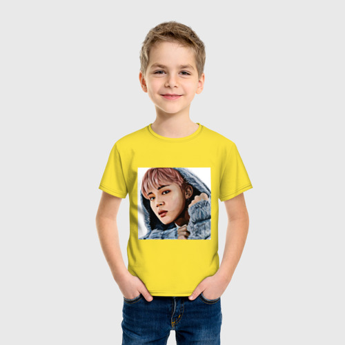 Детская футболка хлопок с принтом Jimin BTS, фото на моделе #1