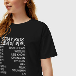 Женская футболка хлопок Oversize Stray Kids - фото 2