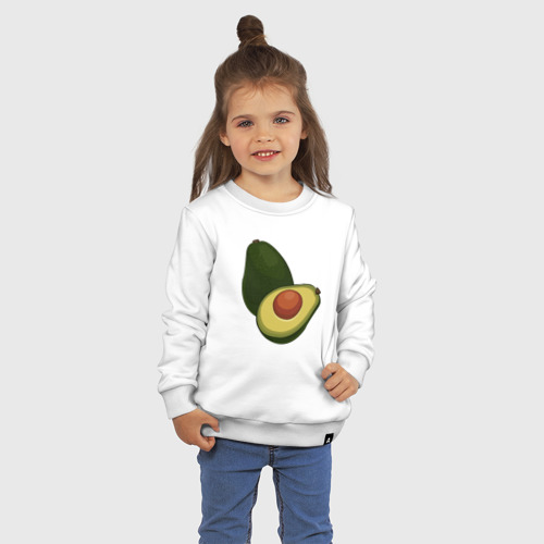 Детский свитшот хлопок Авокадо, цвет белый - фото 3