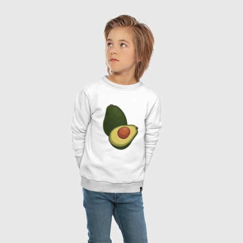 Детский свитшот хлопок Авокадо, цвет белый - фото 5