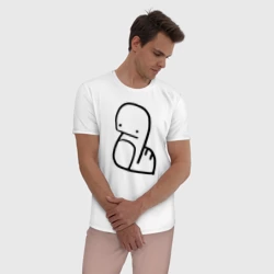 Мужская пижама с белой футболкой хлопок Stray Kids - фото 2