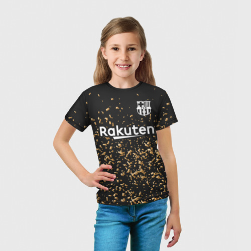 Детская футболка 3D с принтом Месси альтернативная 2020, вид сбоку #3
