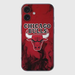 Чехол для iPhone 16 силиконовый с защитой камеры Chicago bulls Чикаго буллс