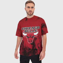 Мужская футболка oversize 3D Chicago bulls Чикаго буллс - фото 2