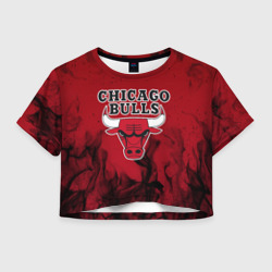 Женская футболка Crop-top 3D Chicago bulls Чикаго буллс