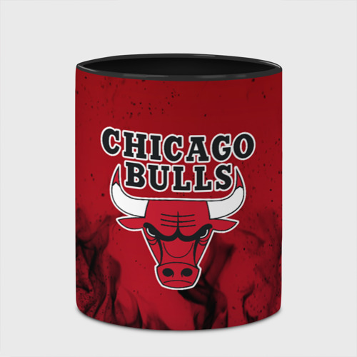 Кружка с полной запечаткой Chicago bulls Чикаго буллс, цвет белый + черный - фото 4