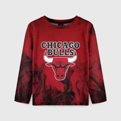 Детский лонгслив 3D Chicago bulls Чикаго буллс