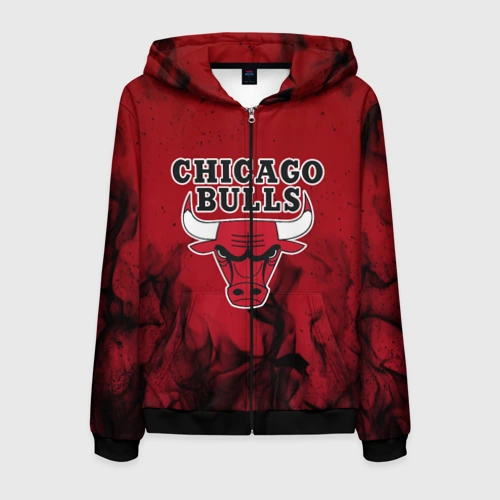 Мужская толстовка 3D на молнии Chicago bulls Чикаго буллс