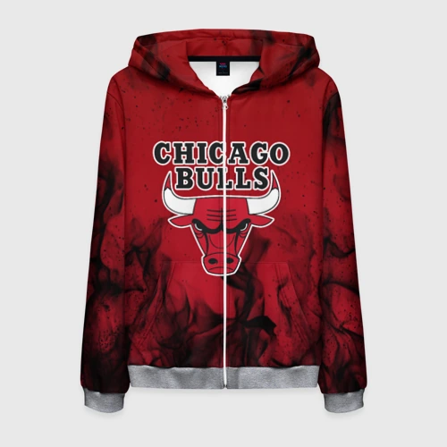 Мужская толстовка 3D на молнии Chicago bulls Чикаго буллс