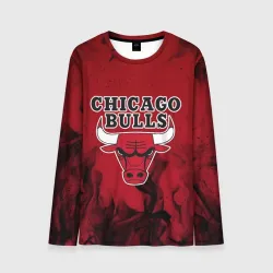 Мужской лонгслив 3D Chicago bulls Чикаго буллс