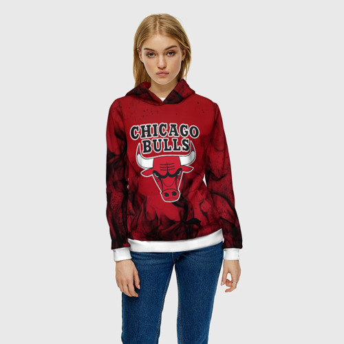 Женская толстовка 3D Chicago bulls Чикаго буллс, цвет 3D печать - фото 3