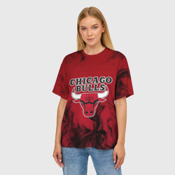 Женская футболка oversize 3D Chicago bulls Чикаго буллс - фото 2