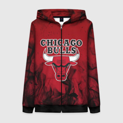 Женская толстовка 3D на молнии Chicago bulls Чикаго буллс