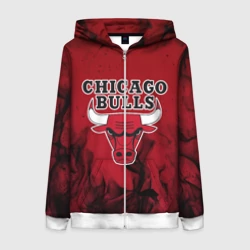 Женская толстовка 3D на молнии Chicago bulls Чикаго буллс