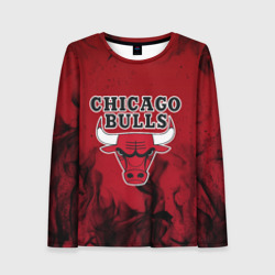 Женский лонгслив 3D Chicago bulls Чикаго буллс