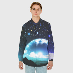 Мужская рубашка oversize 3D Луна - фото 2
