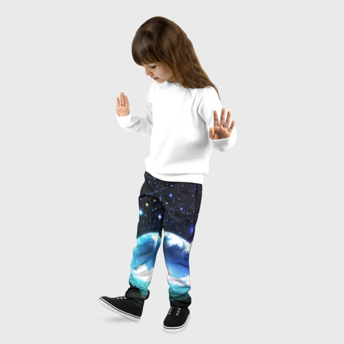 Детские брюки 3D с принтом ЛУНА, фото на моделе #1