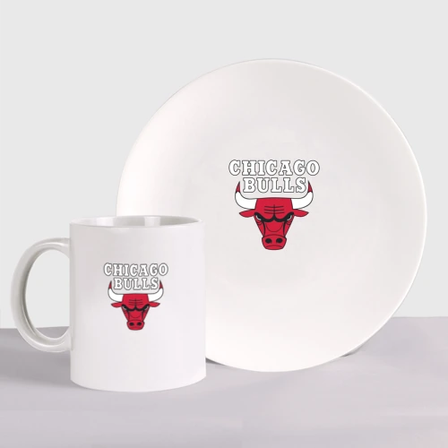 Набор: тарелка + кружка Chicago bulls