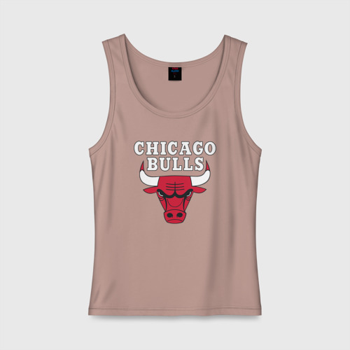 Женская майка хлопок Chicago bulls, цвет пыльно-розовый