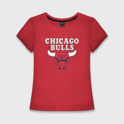 Женская футболка хлопок Slim Chicago bulls