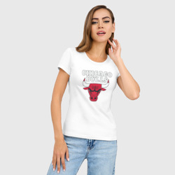 Женская футболка хлопок Slim Chicago bulls - фото 2