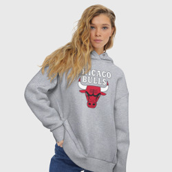 Женское худи Oversize хлопок Chicago bulls - фото 2